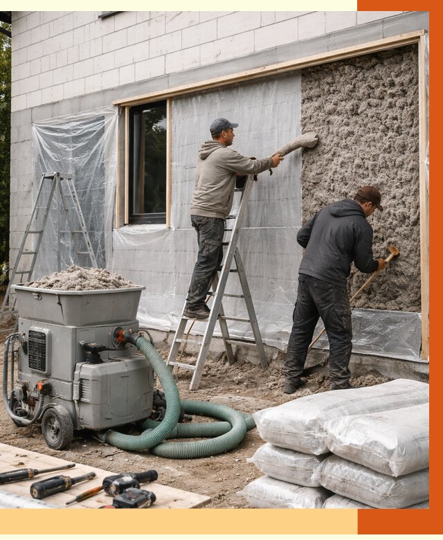 Утепление дома из газобетона эковатой в Краснодаре от 4644 руб./м2 | ТепломастерКсд