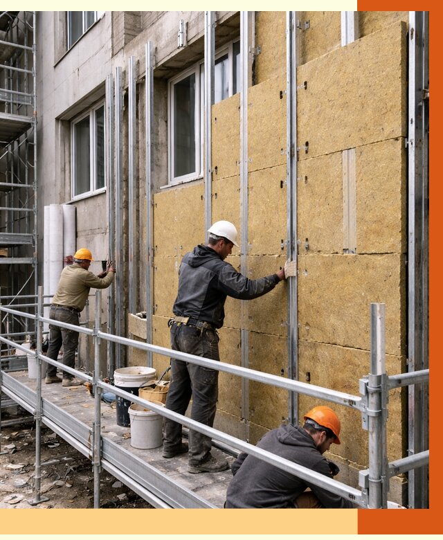 Утепление вентилируемого фасада в Краснодаре от 5779 руб/м2 — монтаж и утепление вентфасад | ТепломастерКсд